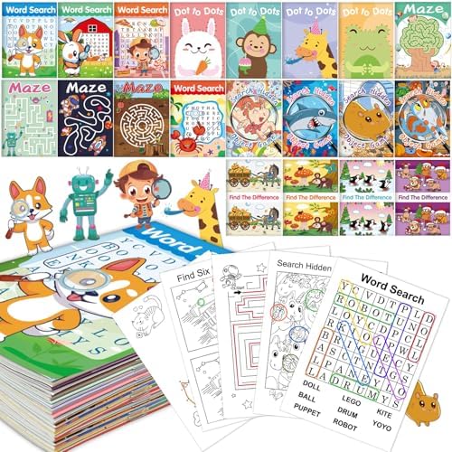 20 Pack Small Activity Books for Kids Age 4-8