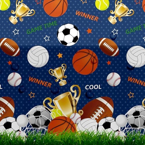 Owelleny Sports Birthday Tablecloth Set 3Pcs