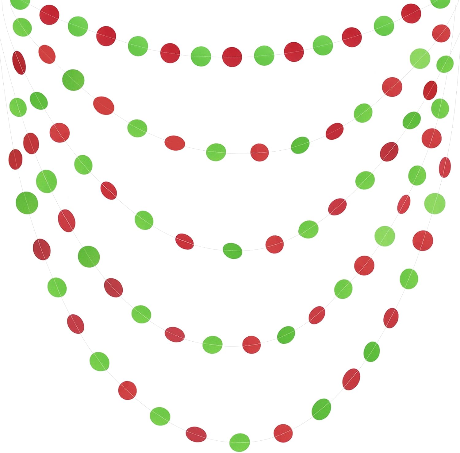 Red Green Christmas Streamers Decorations 16m Set