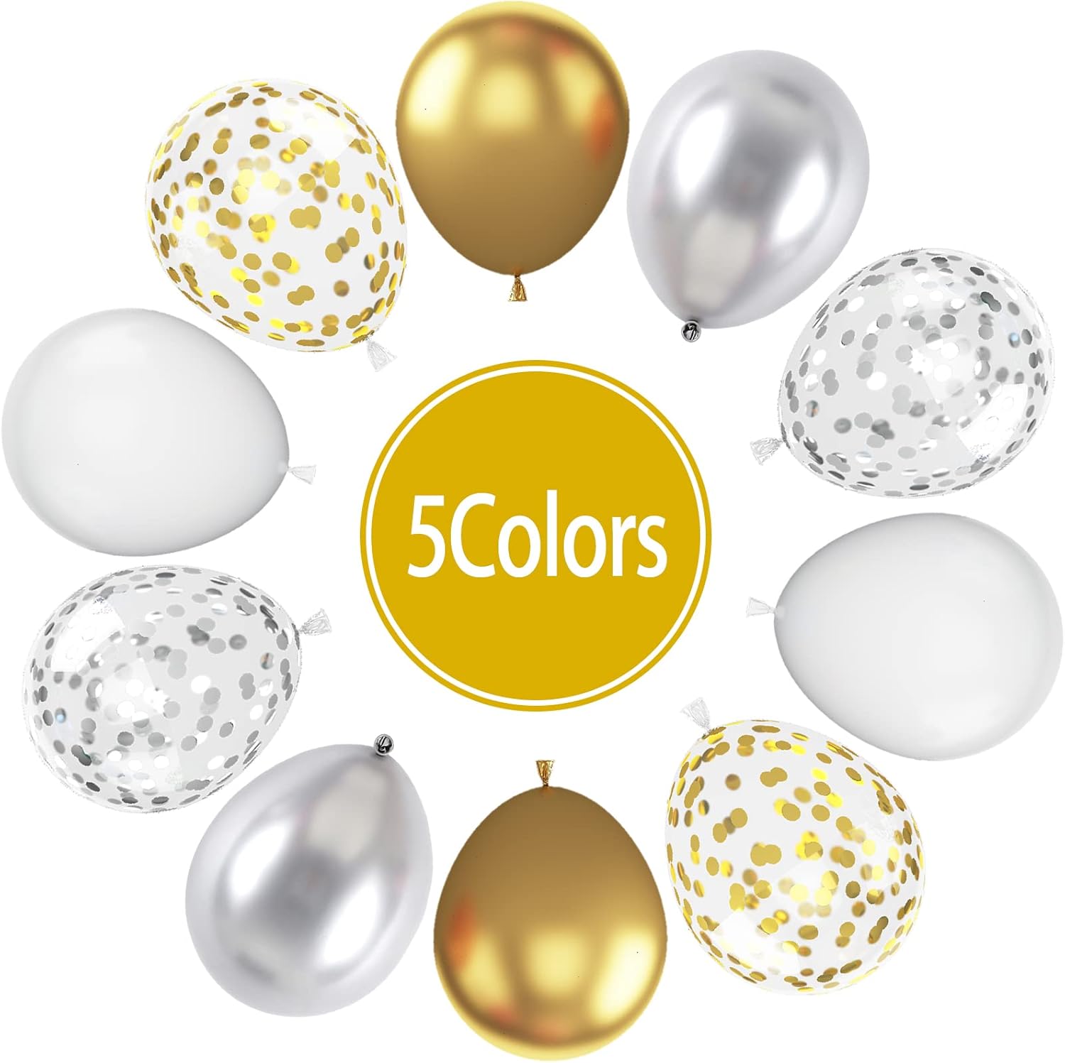 Paready 60 Pcs 12 Inch Metallic Balloons Set