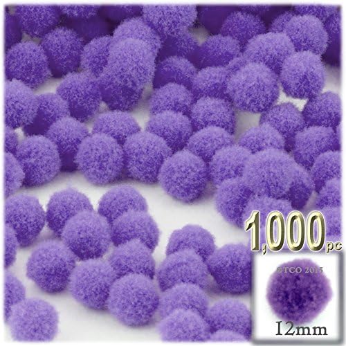 The Crafts Outlet 1000 Piece Multi Purpose Pom Poms Sun Yellow Acrylic 12mm