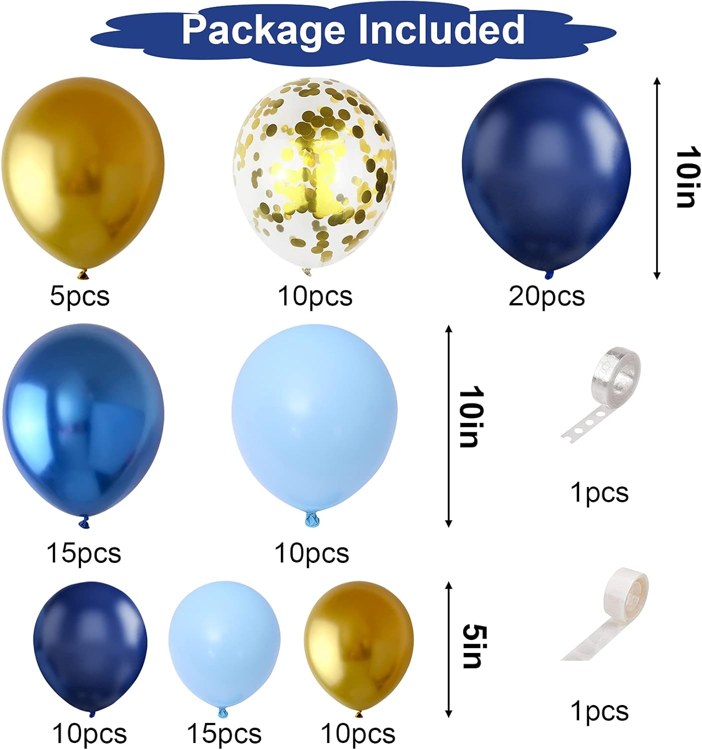 Paready 97PCS Navy Blue Balloon Garland Arch Kit