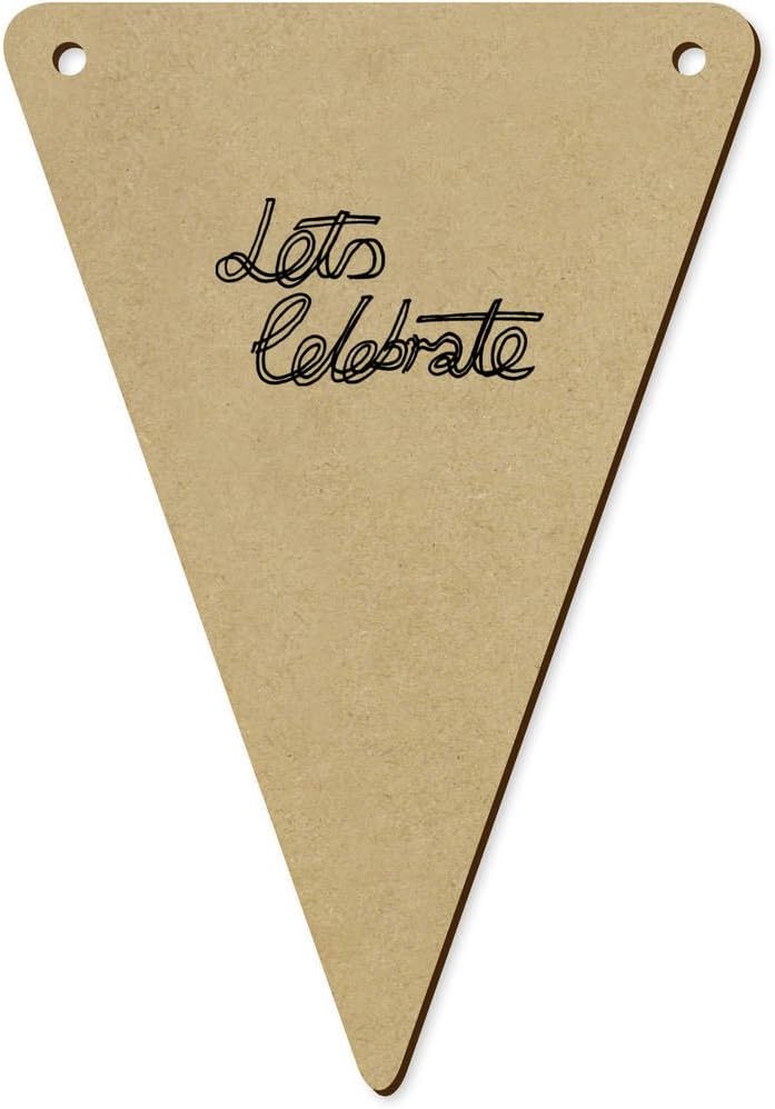 Azeeda 5 x 140mm Lets Celebrate Wooden Bunting Flags