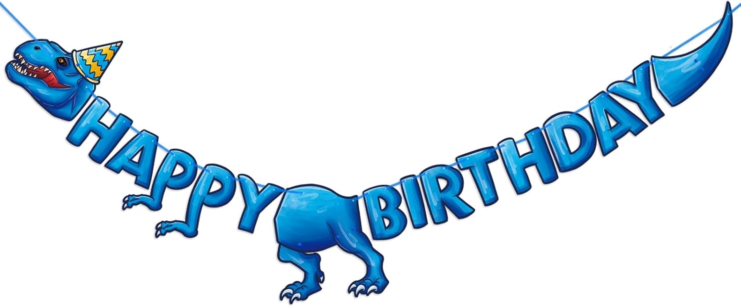 WERNNSAI Dinosaur Birthday Banner for Kids Party Decoration