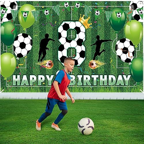 Soccer 8th Birthday Banner for Boys - Large Party Decor