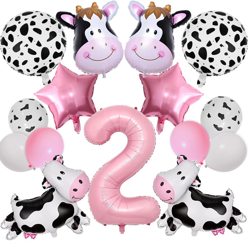 Lousuip Cow Balloons 2nd Birthday Decorations