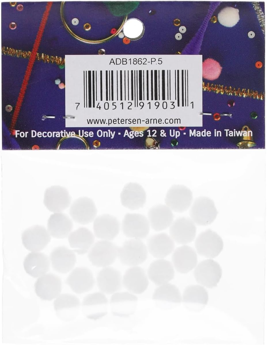 PA Essentials White Pom Pom 7mm 30pc