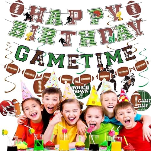 Football Happy Birthday Banner Party Decorations