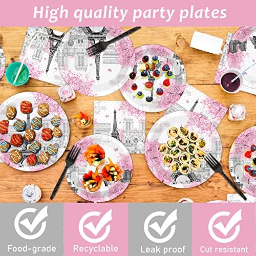 ZOIIWA 98 Pcs Paris Eiffel Tower Party Decor Set