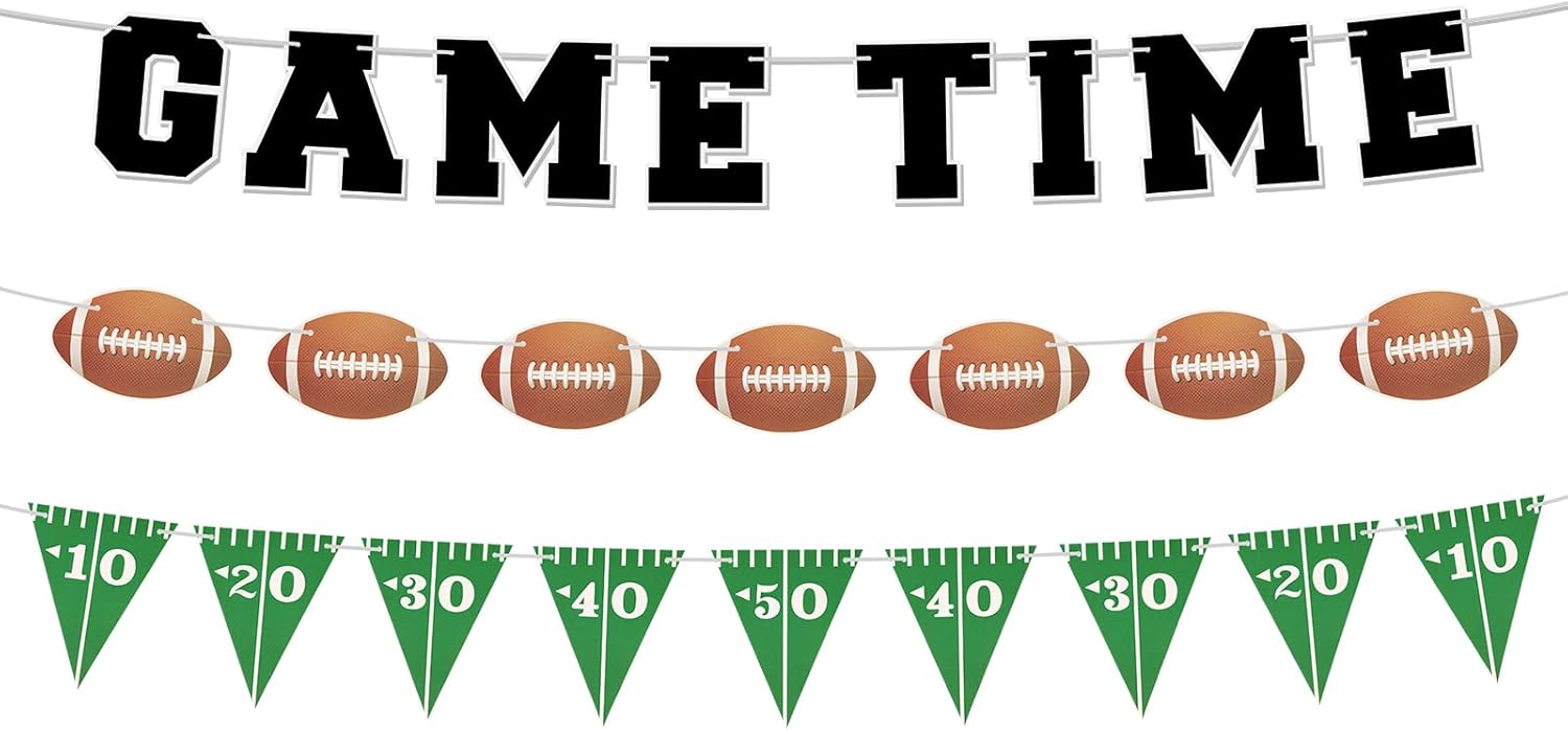 Game Time Football Banner Party Decor