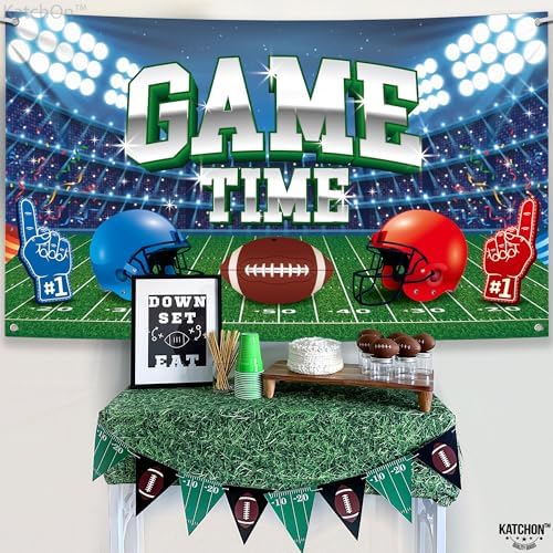 KatchOn Football Backdrop for Party - Large 72x44 Inch