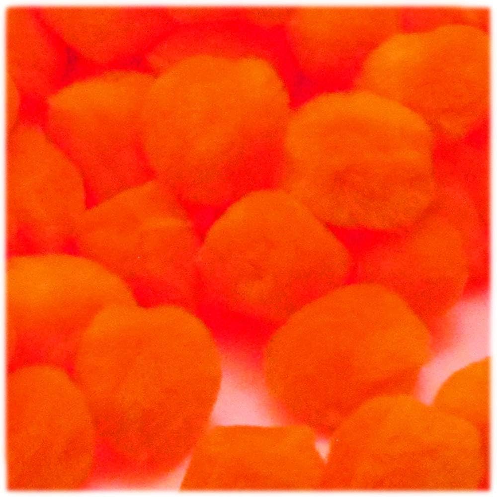 The Crafts Outlet 100 Piece Multi Purpose Pom Poms Neon Orange
