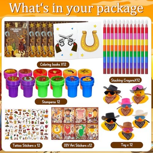 Cinrobiye 72 Pcs Western Party Favors Set