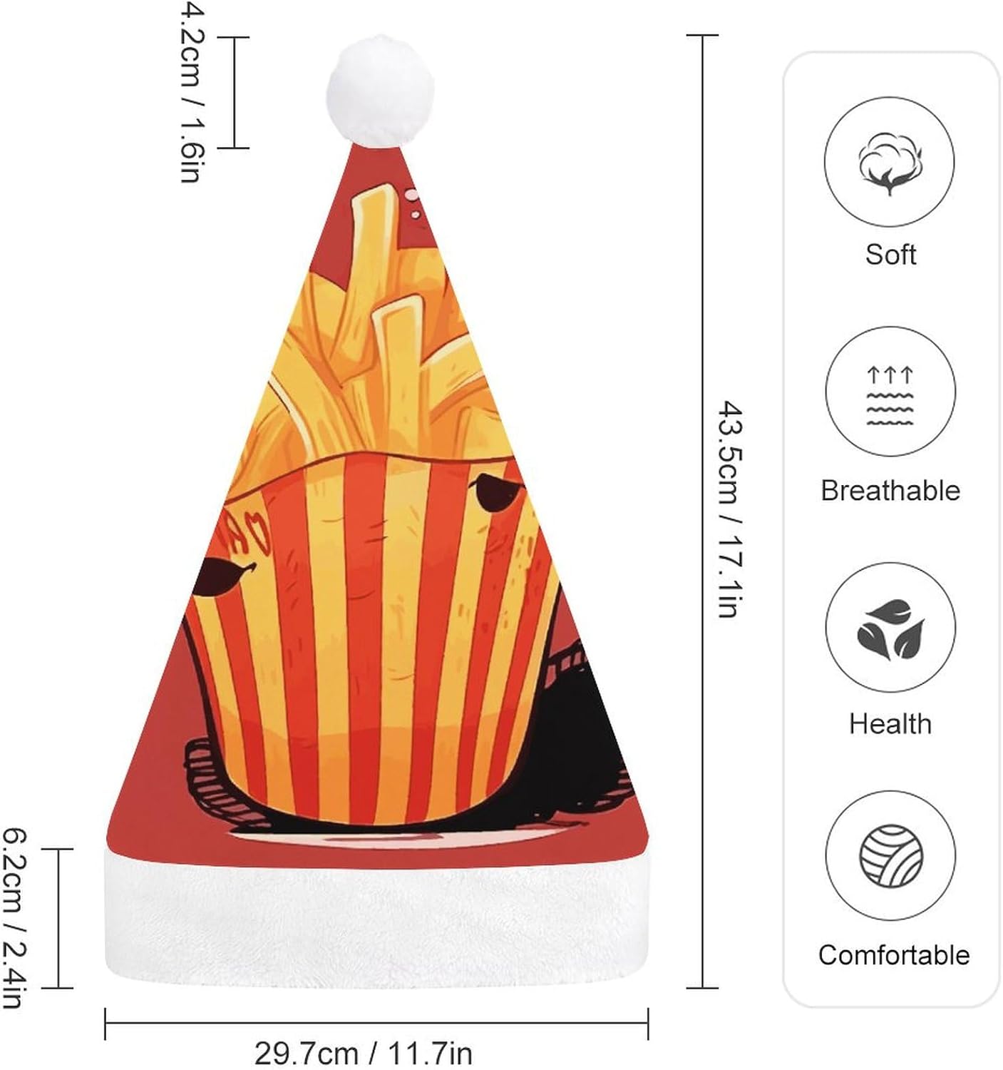 Santa Hat Cartoon French Fries Christmas Party Headwear