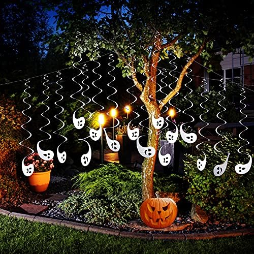 Zonon Halloween Decorations 24-Piece Spiral Ghost Set