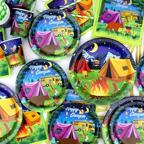 Camping Party Tableware Kit for 20 Guests