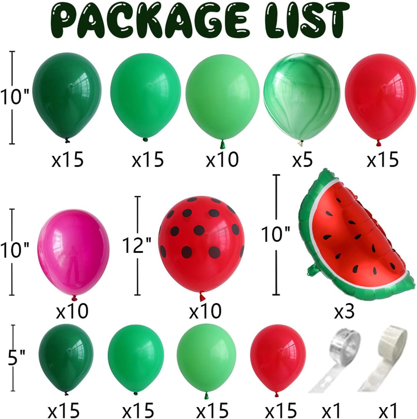 145 Pcs Watermelon Party Decorations Balloon Kit