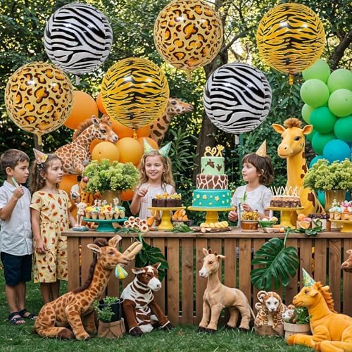 6PCS Safari Animal Balloons 22Inch for Kids Party Decor