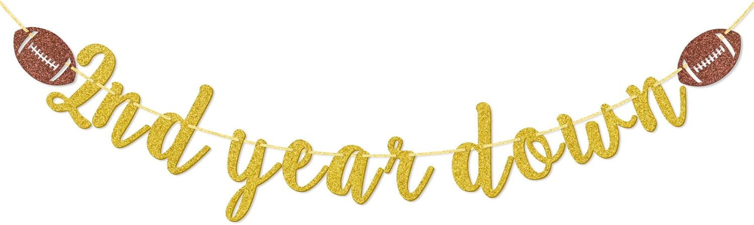2nd Birthday Glitter Banner with Pre-Strung Letters