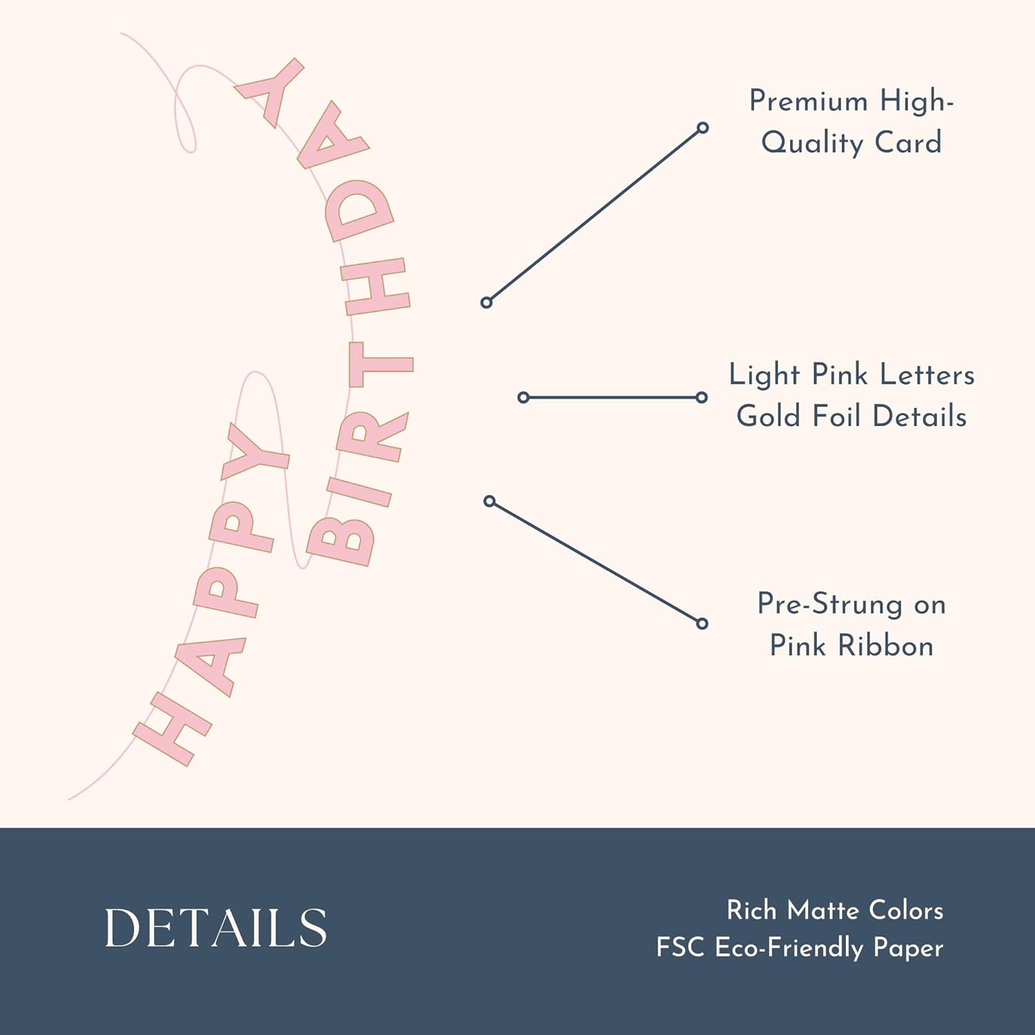 Bonjour Fte Signature Happy Birthday Banner - 10 Foot Long