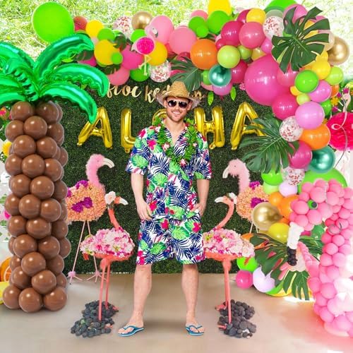 178Pcs Tropical Luau Balloons Arch Kit