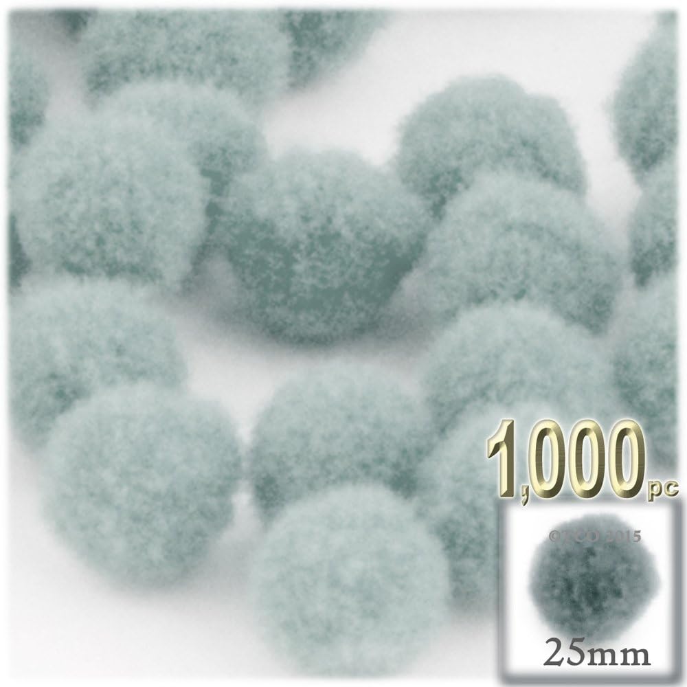 The Crafts Outlet 1000 Piece Acrylic Pom Poms Black 25mm