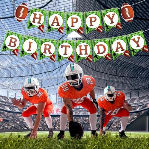 Football Birthday Banner with String Flags