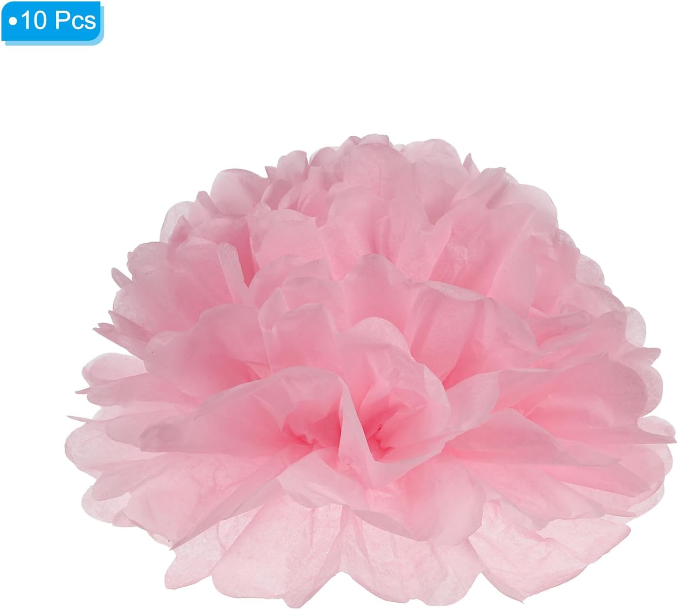 PATIKIL 4 Inch Tissue Pom Poms Flowers 10 Pack Light Pink