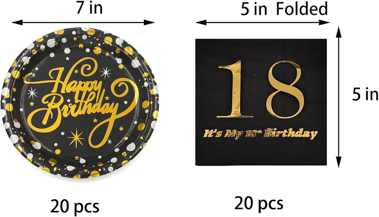 18th Birthday Decor Napkins and Plates Set