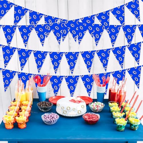 Pajean 49 Ft Blue and Gold Party Banner Decorations