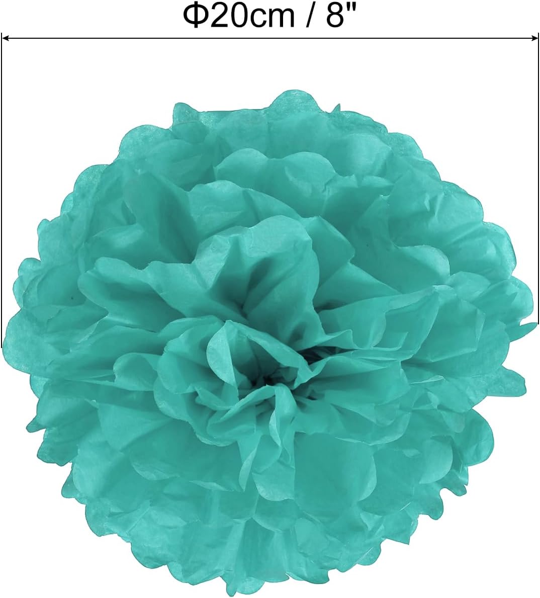 PATIKIL 8 Inch Tissue Pom Poms Flowers 10 Pack Turquoise