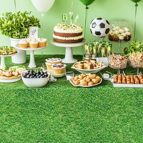 Green Grass Tablecloth 3pcs for Party and Outdoor Events