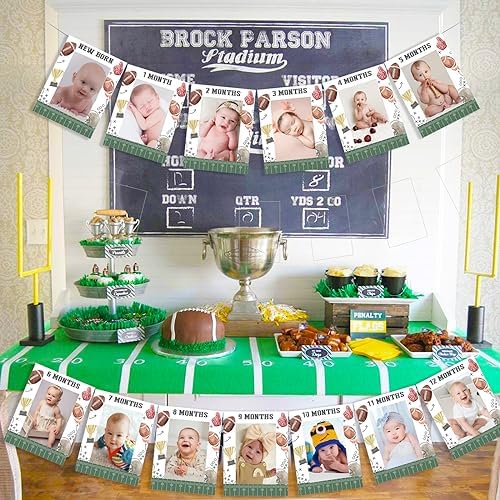 JOYMEMO Football 1st Birthday Party Banner for Boys