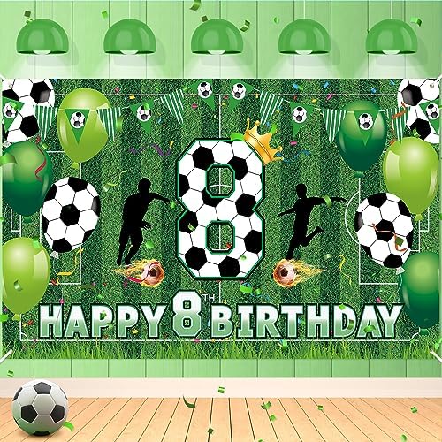 Soccer 8th Birthday Banner for Boys - Large Party Decor