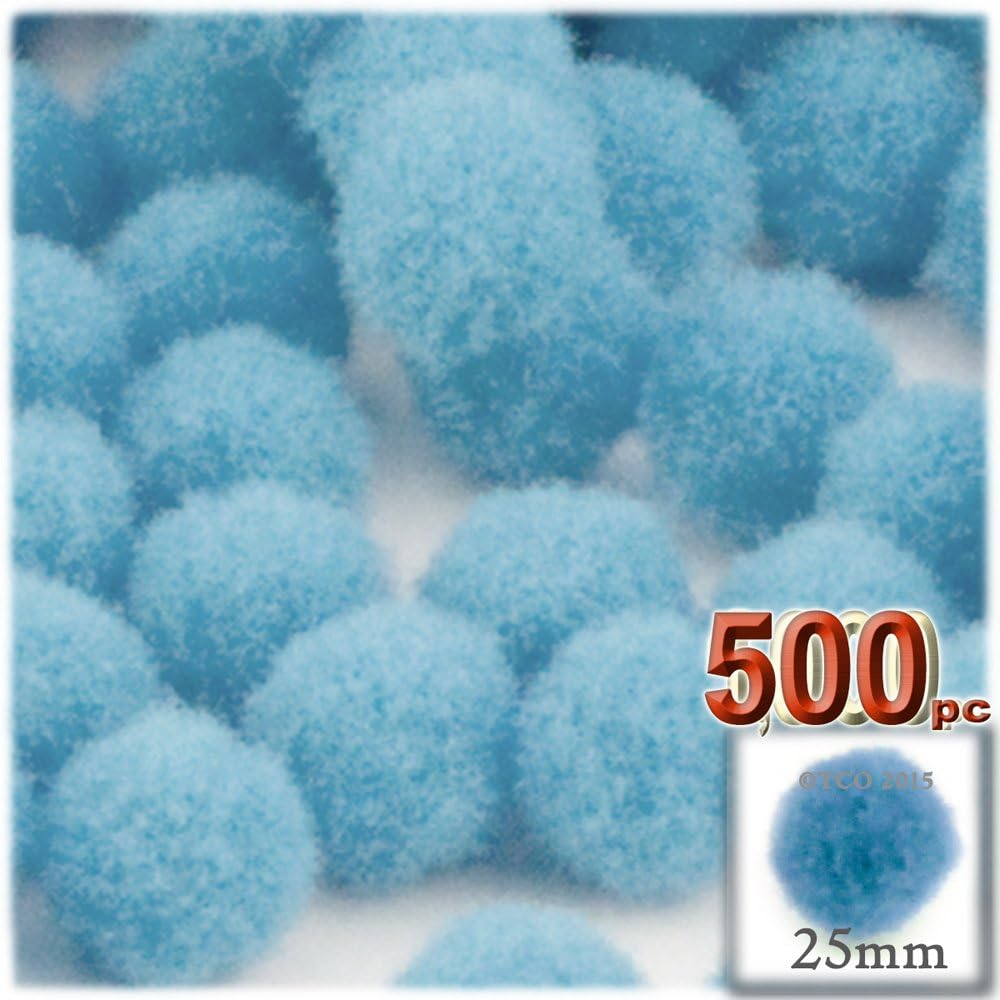 The Crafts Outlet 1000 Piece Red Pom Poms 25mm Round Acrylic