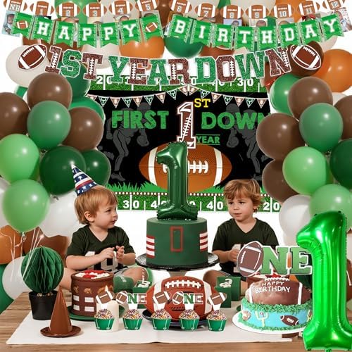 Football 1st Birthday Decorations Banner Set