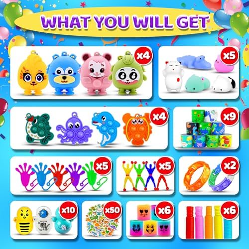 107Pcs Party Favors for Kids Fidget Toy Set