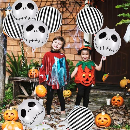 12 Pcs Halloween Balloons Skull Foil Balloons