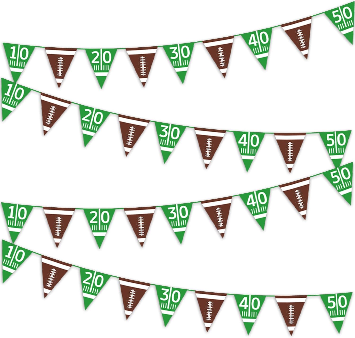 Oigco Football Party Decor Bunting Triangle Flags