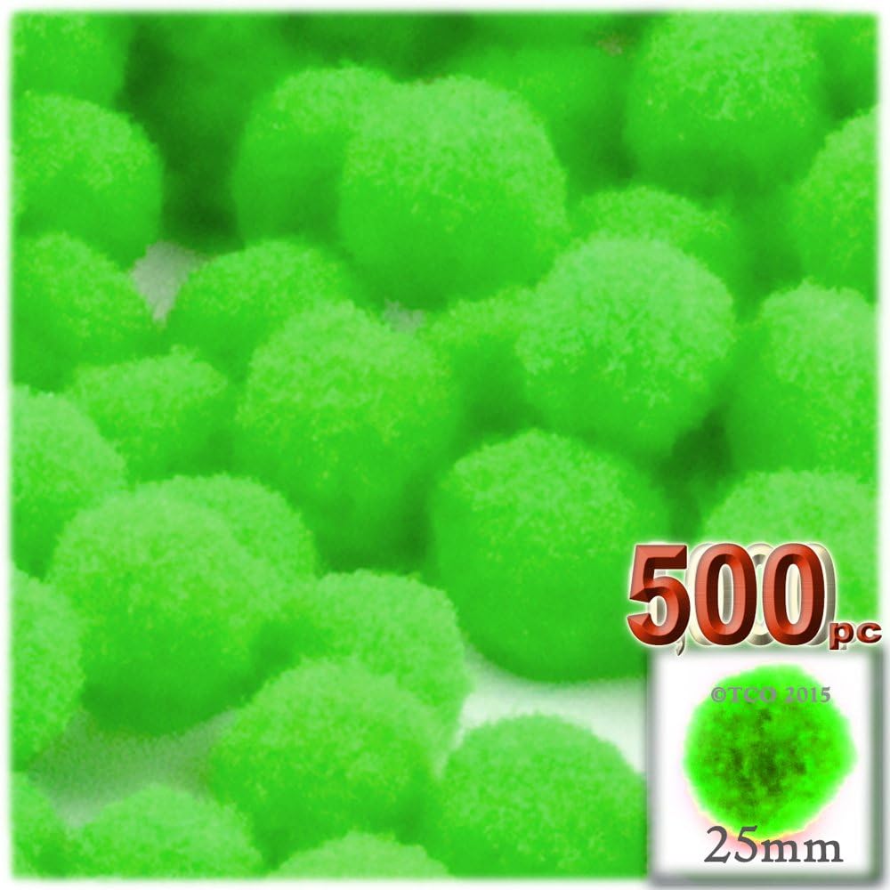 The Crafts Outlet 500-Piece Neon Green Pom Poms