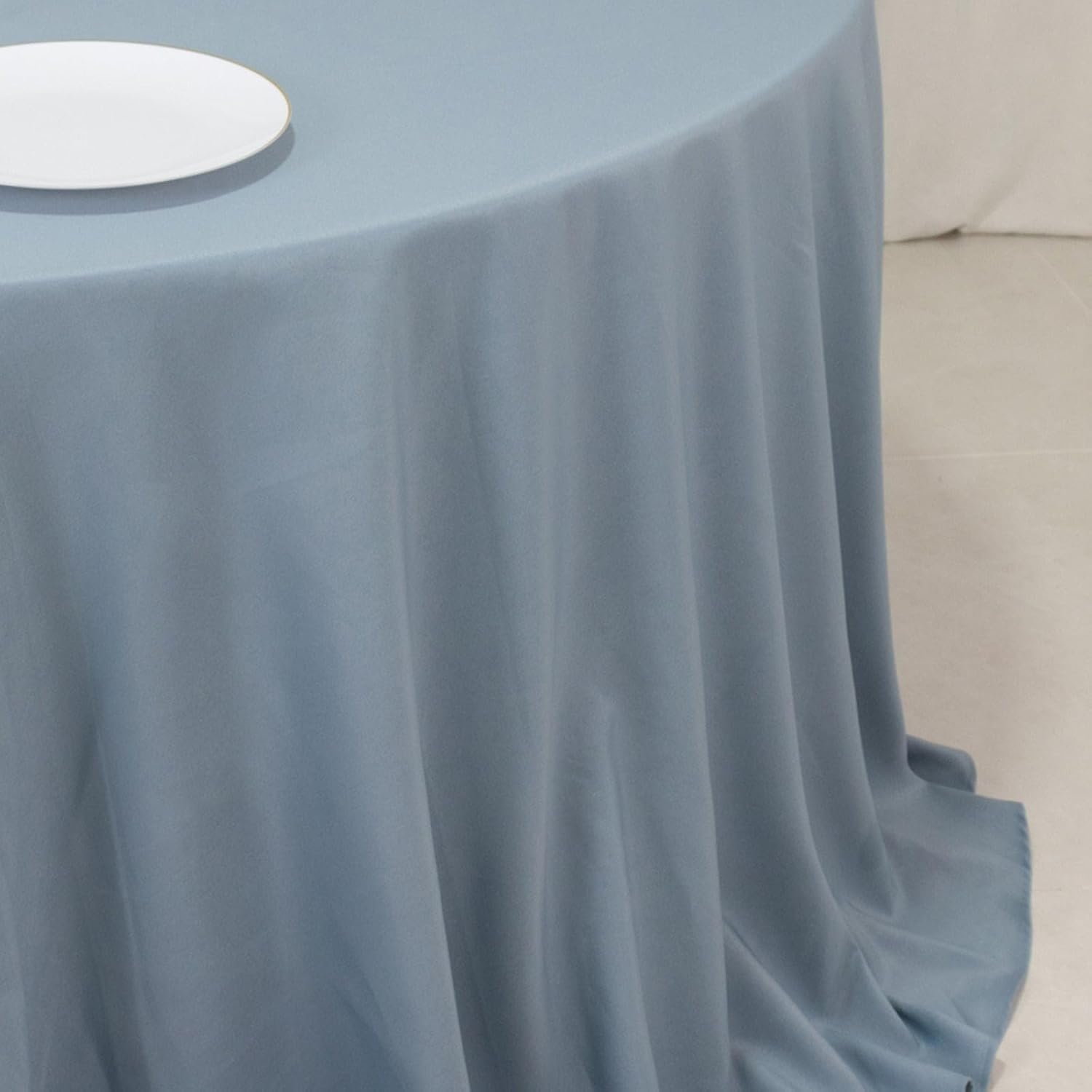 Balsa Circle 132 Inch Dusty Blue Round Tablecloth