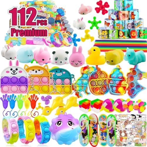 112 PCS Pop Fidget Party Favor Toys Set for Kids