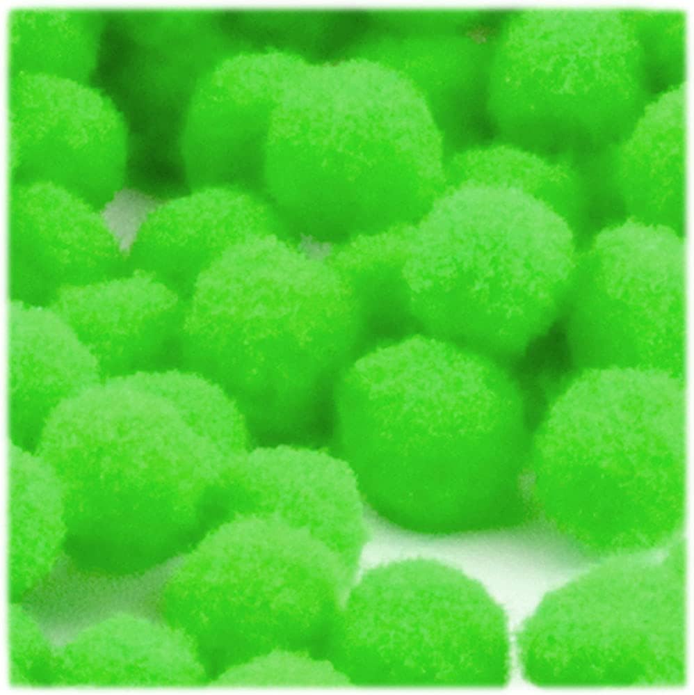 The Crafts Outlet 1000 Piece Multi Purpose Pom Poms Neon Green 25mm