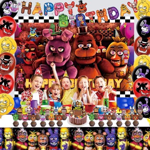 58 Pcs Game Birthday Decorations Set for Kids Parties
