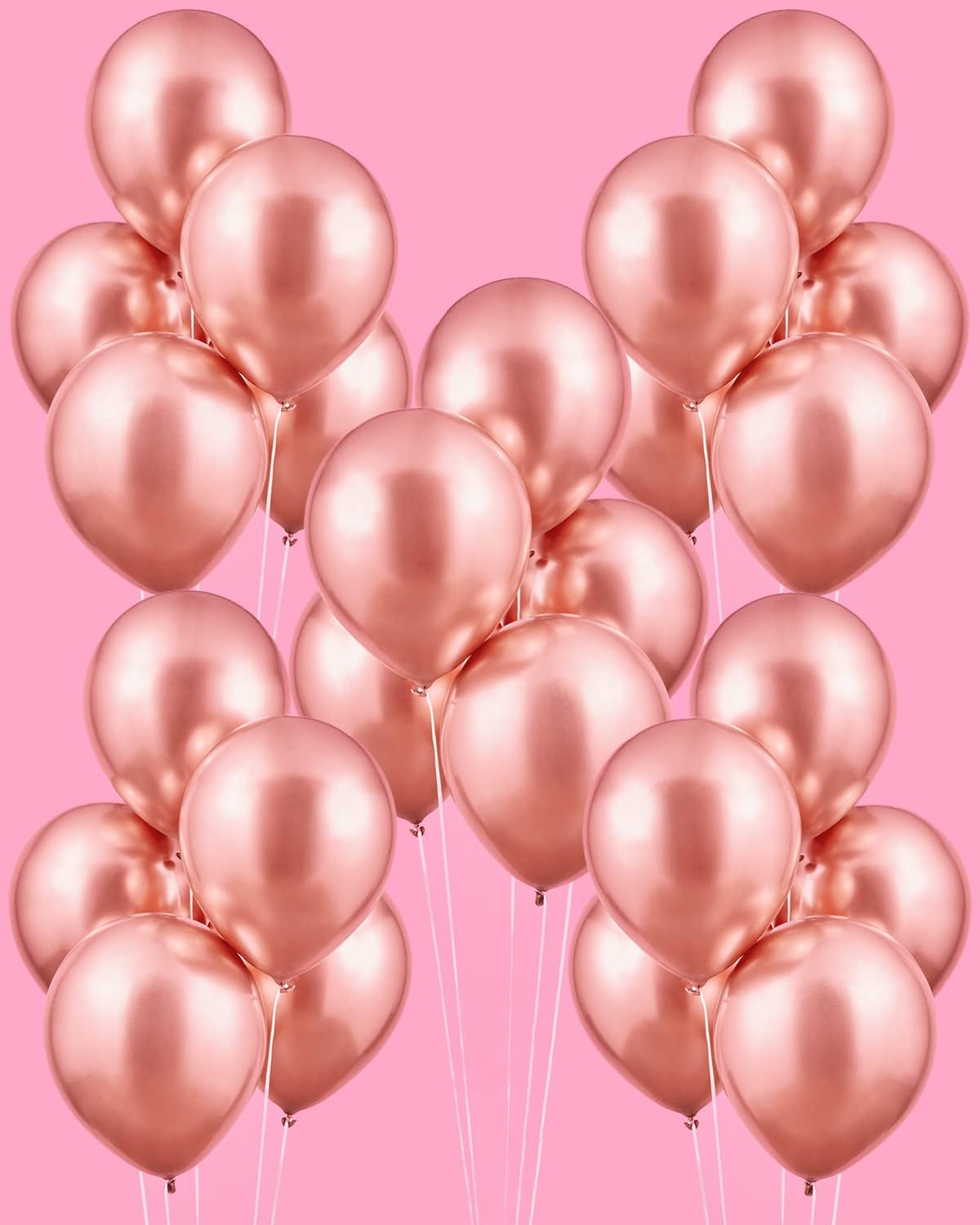 XO Fetti Rose Gold Chrome Balloons 25 Pack 12 Inch