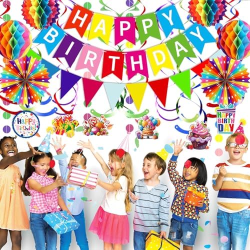 Colorful Happy Birthday Decorations Set