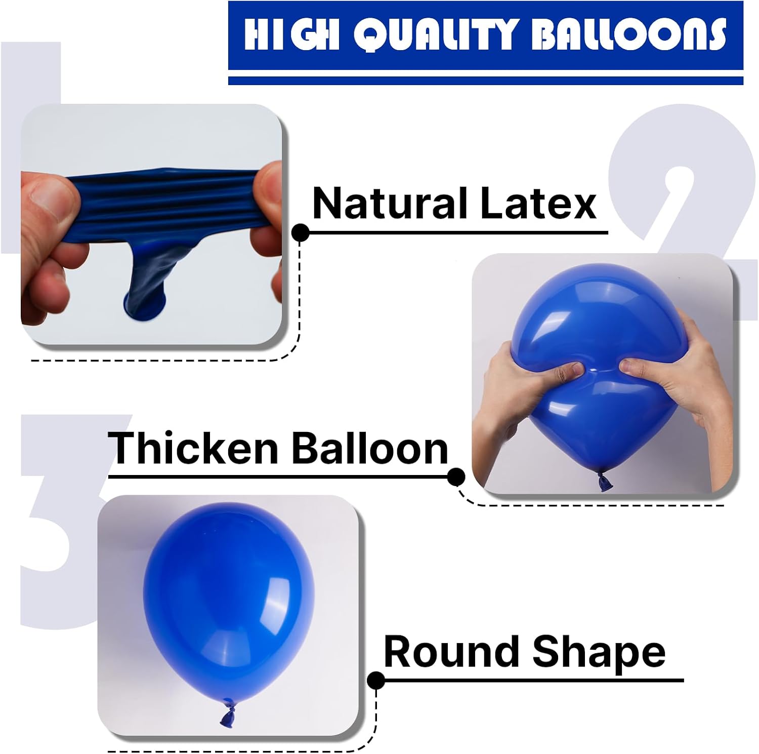 PartyWoo Royal Blue Balloons 152pcs Set