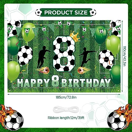 Soccer 8th Birthday Banner for Boys - Large Party Decor