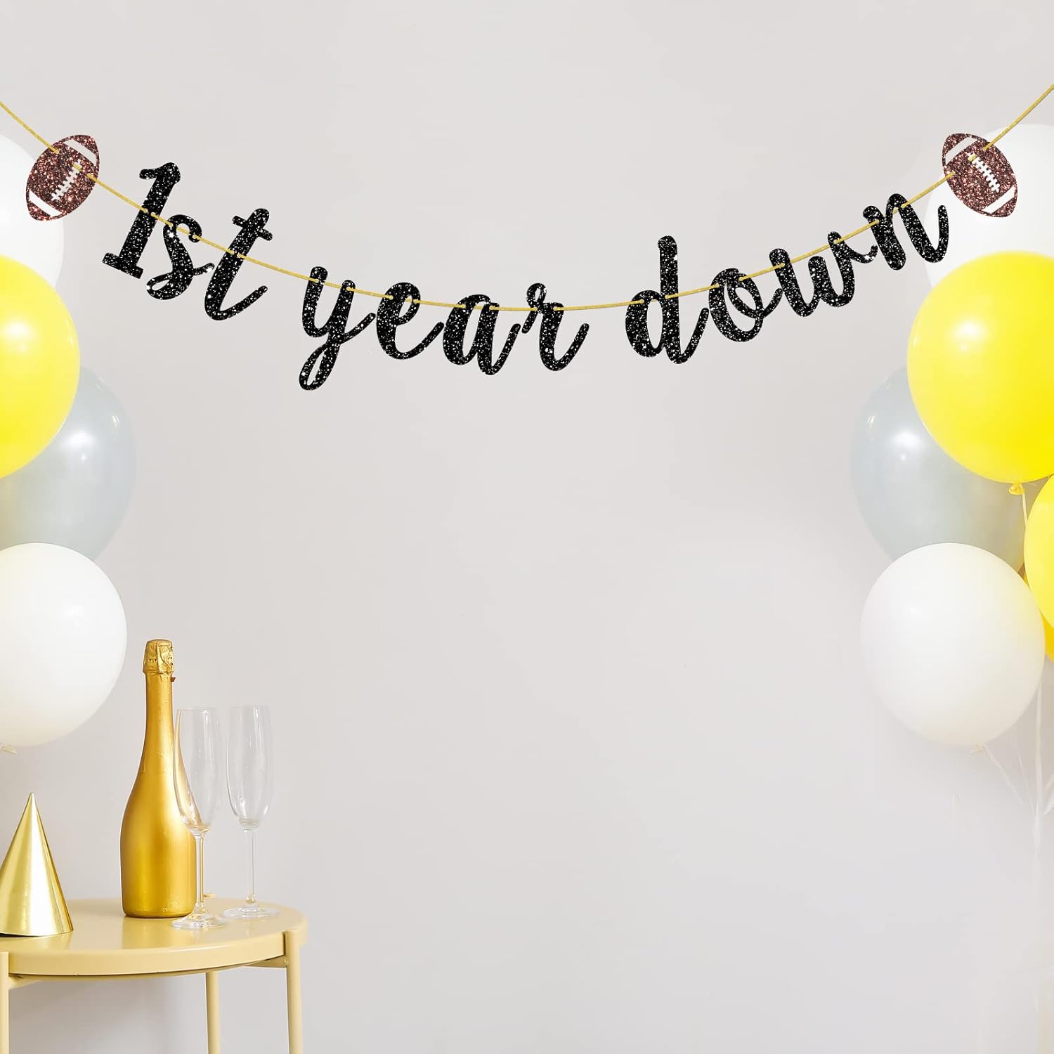 1st Year Down Banner for Baby Shower Party Decoration
