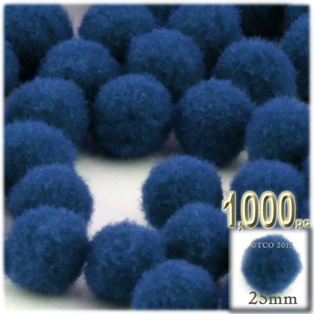 The Crafts Outlet 1000 Piece Light Yellow Pom Poms 25mm